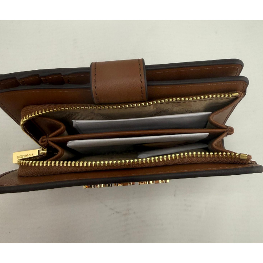 Michael Kors Jet Set Travel Medium Bifold Zip Coin Wallet Vanilla 35F8GTVF2B NEW - Picture 3 of 4